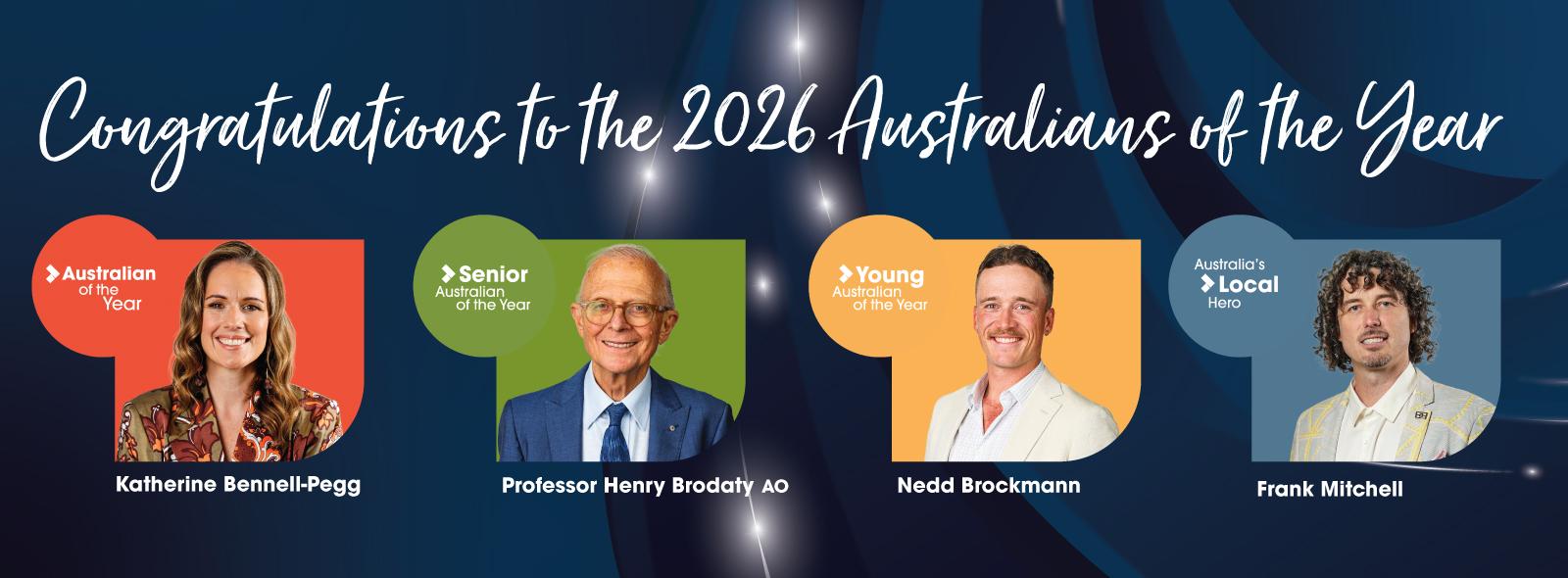 Congratulations to the 2026 Australians of the Year
